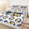 thumbnail image 3 of Erosebridal Volleyball Ball Bow Fitted Sheet for Girls, Sporty Athletic Team Play Queen Bedding, 3-Pieces 1 Fitted Sheet and 2 Pillowcases, 3 of 6