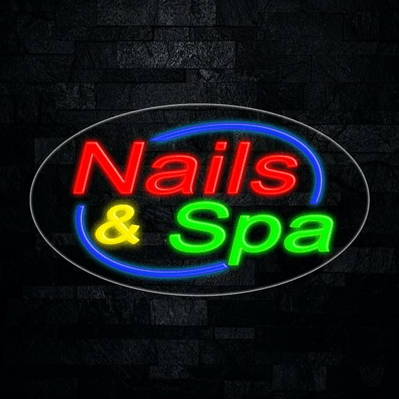 Nails & Spa LED Neon Sign 28"L x 16"H #34017
