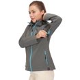 thumbnail image 2 of Little Donkey Andy Women's Waterproof Rain Jacket Breathable Stretch Windbreaker Outdoor Rain Coat & Detachable Hood Grey/Grey M, 2 of 6