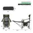 thumbnail image 2 of Reclining Foldable Camping Chair with Foot Rest for Adults Heavy-Duty Folding Chair with Footrest, Dark Green, 2 of 5