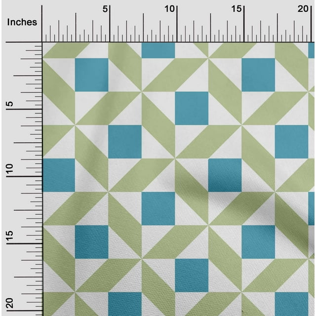oneOone Polyester Lycra Fabric Triangle|Parallelogram & Square Geometric Print Fabric BTY 56 Inch Wide