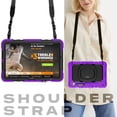thumbnail image 7 of Case for Samsung Galaxy Tab S10 Lite/S10 FE/S9 FE/S9, 360 Rotating Stand Handle Pencil Holder Shoulder Strap Heavy Duty Shockproof Cover, Purple, 7 of 7