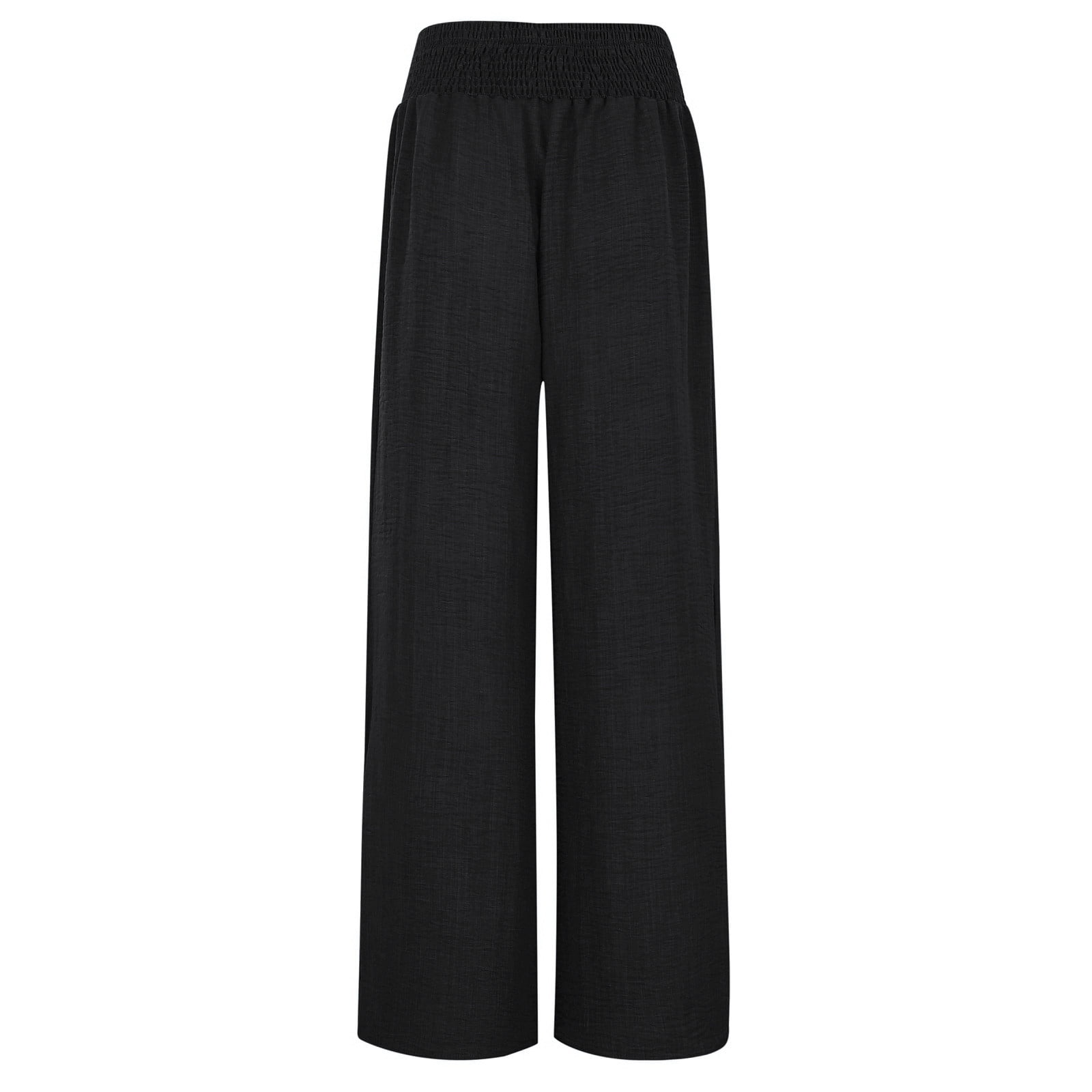 スラックス HUECLOSET SSummer Banding Wide Slacks Women's Pants Solid Color Spring Summer High Waisted Wide