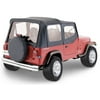Rampage by RealTruck Complete Soft Top | Vinyl, Black Denim, includes Frame & Hardware | 68115 | Compatible with 1987 - 1995 Jeep Wrangler YJ, with Soft Upper Doors