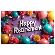 LUUFILx Retirement Celebration Banner Colorful Party Decorations Backdrop Background Happy Event Supplies Photography Props Retirement Party Decor