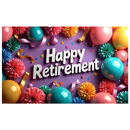 LUUFILx Retirement Celebration Banner Colorful Party Decorations Backdrop Background Happy Event Supplies Photography Props Retirement Party Decor