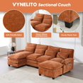 thumbnail image 3 of Homefun Chenille Modular U Shape Sectional Sofa With Chaise Lounge Storage Ottoman USB Phone Mount,Living Room, 3 of 10