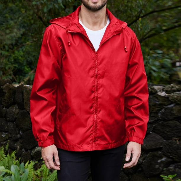 ameIAEA Men's Lightweight Hooded Jackets Zip Up Windbreaker