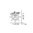 thumbnail image 3 of Rueda de barco Cufflinks Silver para hombre, de inspiración náutica, 3 of 3