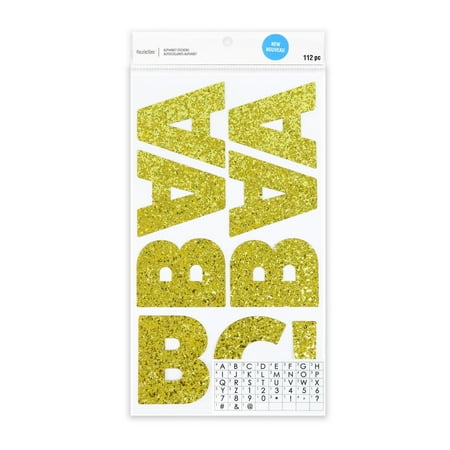 UPC: 0195158476996 | Gold Chunky Glitter Alphabet Stickers by Recollections™