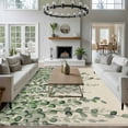 thumbnail image 3 of Rectangle Area Rugs 8 x 10 Ft, Green Eucalyptus Leaves Non-Slip Residential Carpet, Summer Botanical Weeping Rustic Indoor Crawling Mats Runner Rugs for Living Room/Dining Room/Bedroom, 3 of 8