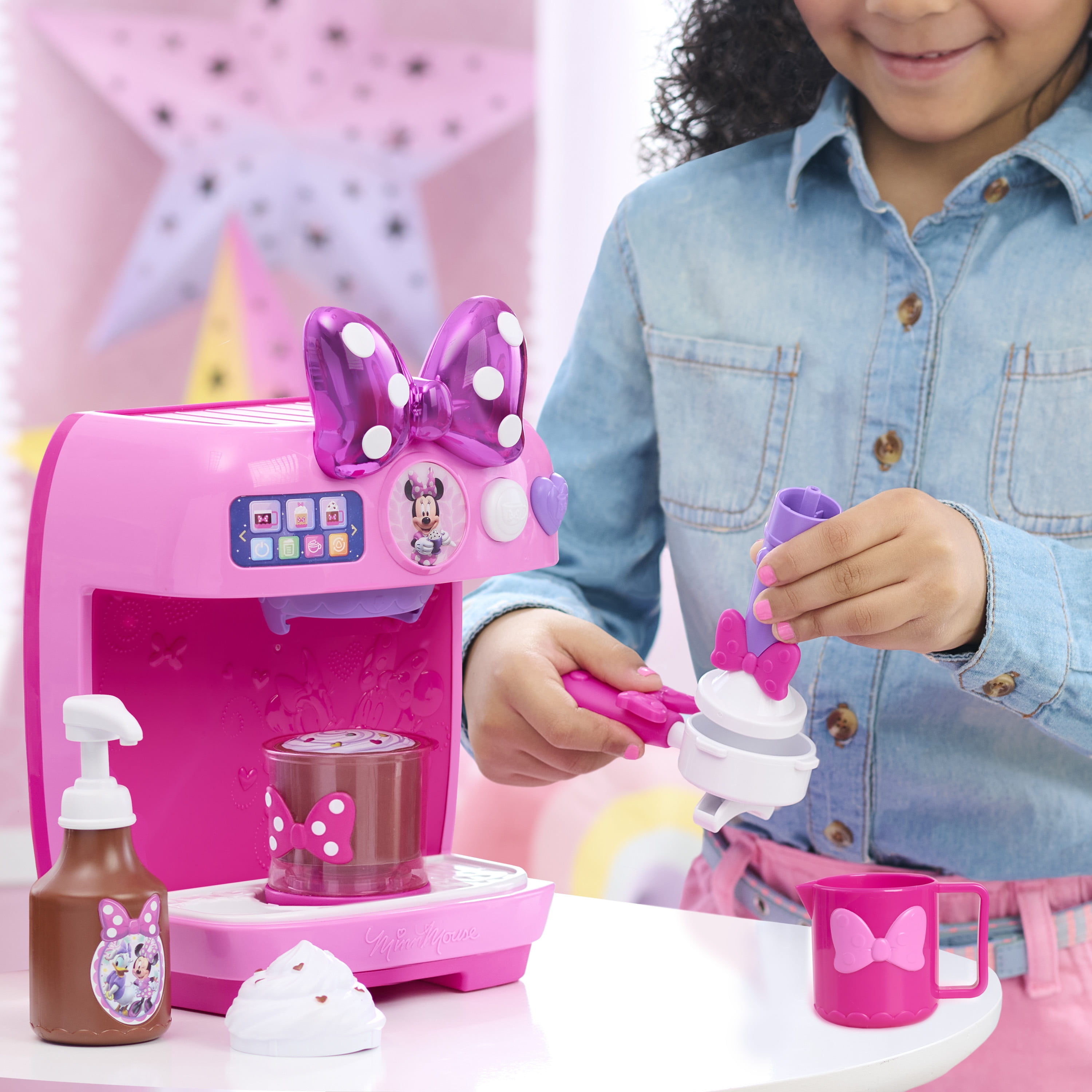 Disney Jr. Minnie Mouse Rise & Shine Bowrista Set, 25 cm Play Espresso Machine, Ages 3 and Up, DISNEY MINNE BOWRISTA SET