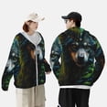thumbnail image 4 of Cauagu Realistic Style Colorful Wolf A for Sun Protection Hoodie for Men and Women, Long Sleeve Rash Guard Fishing Running Quick Dry Lightweigh-Medium, 4 of 7