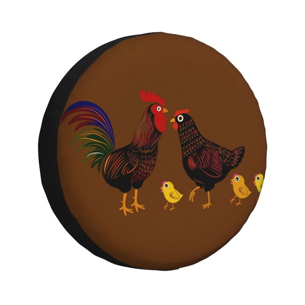 Fotbe Chicken Farm Animal Funda de Llanta de Repuesto con Estampado, Engrosada, Ajuste Universal para Jeep, Remolque, RV, SUV, Camión-16 inch