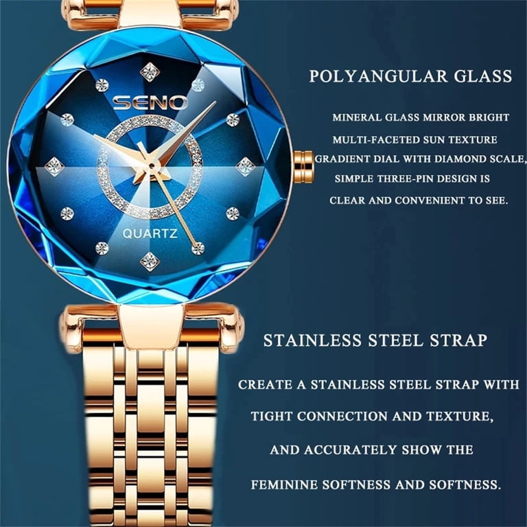 Seno Women's Rose Gold Diamond Analog Quartz Watch photo 8