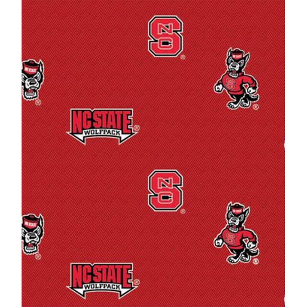North Carolina State University Nc State Cotton Fabric Allover Herringbone Design Sold By The Yard Walmart Com