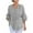 Gray, variant on Long Sleeve Linen Layer Top Women's V-Neck Solid Color Essential for Fall Spring Wardrobe
