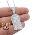 thumbnail image 2 of Real Genuine Diamond 0.25 Cwt. Jesus Face Piece Pendent Charm Chain Set 10K White Gold Over Unisex, 2 of 5