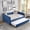 Blue, variant on Full Size Daybed with Twin Pop-Up Trundle Upholstered Boucle Tufted Sofa Bed for Living Room, Pink 83x58.5x29.5 inch