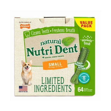 UPC: 0018214842699 | Nylabone Nutri Dent Limited Ingredient Dental Chews Fresh Breath Small 64 count Nutri Dent Limited Ingredient Dental Chews Fresh Breath Small 64 count