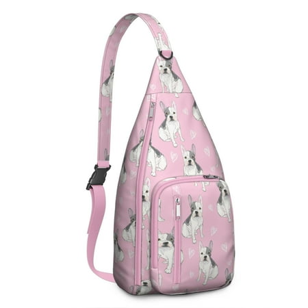 Pet Lover s Shoulder Bag - Hand-drawn Dog Graphic Sling Backpack (Lightweight Chest Bag  Easy Access Pockets)
