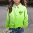 thumbnail image 4 of RXMEKW Chemise à Manches Longues Imprimée pour la Saint-Patrick pour Garçons avec Col Rabattu, 95 % Coton 5 % Spandex, Vert, 4 of 7