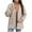 Beige, variant on FNFHFY Women's Fleece Lined Jacket Casual Thicken Winter Parka Drawstring Waist Sherpa Lined Hooded Jackets Thermal Padded Coat with Pockets