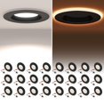 thumbnail image 1 of Powerasia, 24 unidades, luces LED para latas de 5/6 pulgadas, color negro, 12 W, 5 CCT, regulables, 1 of 7