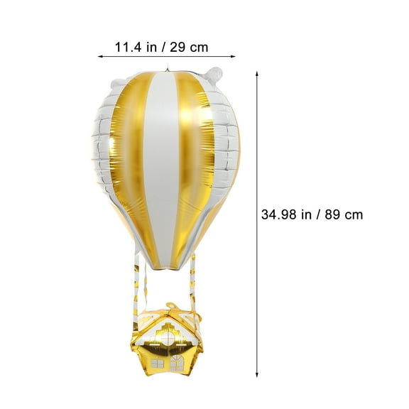 WEUVEB 4Pcs Aluminum Foil Balloons Golden Hot Air Shape Party Supply Decoration