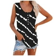 thumbnail image 1 of Pompotops Mode Femmes Casual Impression Pull Sans Manches T-Shirt Tops Culotte Blouse, 1 of 8