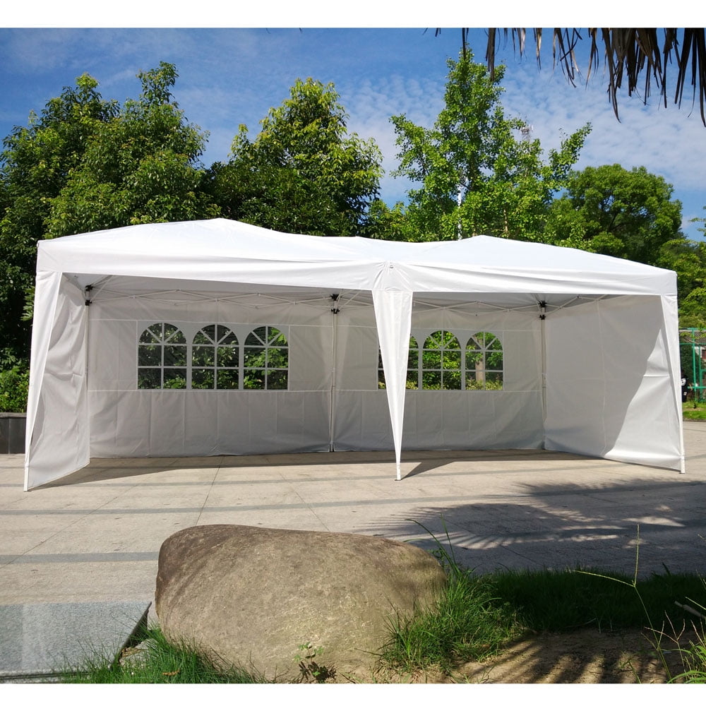 10'x 20' EZ Pop-up Folding Wedding Party Patio Marquee Canopy Tent Gazebo 2 Room