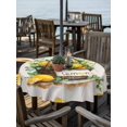thumbnail image 2 of Outdoor Tablecloth with Umbrella Hole for Patio/Picnic/Party/Camping, Lemon Basket Summer Waterproof Table Cloth Round Cover Washable, Farmhouse Eucalyptus Grey Wooden (Dia 60"), 2 of 8