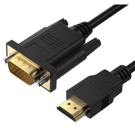 Formagix HDMI to VGA Cable (6 Feet), Male to Male HDMI to VGA Adapter Cord, Uni-Directional Video Display Cable for Computer, Desktop, Laptop, PC, Monitor, Projector & HDTV (VGA to HDMI Compatible)