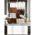 thumbnail image 6 of No Hook Shower Curtain with Snap in Liner,Western Farm Cow Leather Texture Waterproof Bath Curtain Double Layers with See Through Top Window,Brown White Animal Skin Hotel Shower Curtains 36x72in, 6 of 9
