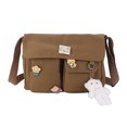 thumbnail image 2 of Bolso bandolera para mujer Bolso de mensajero grande de lona japonesa (colgante de oso blanco), 2 of 8