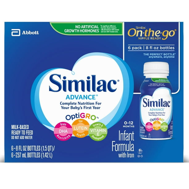 Similac Advance Infant Formula with Iron, Ready to Feed, 8 fl oz (Pack