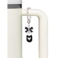 thumbnail image 3 of Delight Jewelry Silvertone Black Enamel Lock with Clear Crystals - Silvertone Bow Charm Accessory for Tumblers and Thermal Cups, 3 of 4