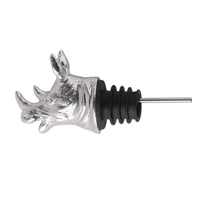 Aireador de vino animal de acero inoxidable y vertedor de licor, boquilla decantadora de lujo para vino tinto y blanco robusto