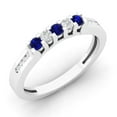 thumbnail image 1 of Dazzlingrock Collection 10K Round Blue Sapphire & White Diamond Ladies Anniversary Wedding Band, White Gold, Size 8, 1 of 1
