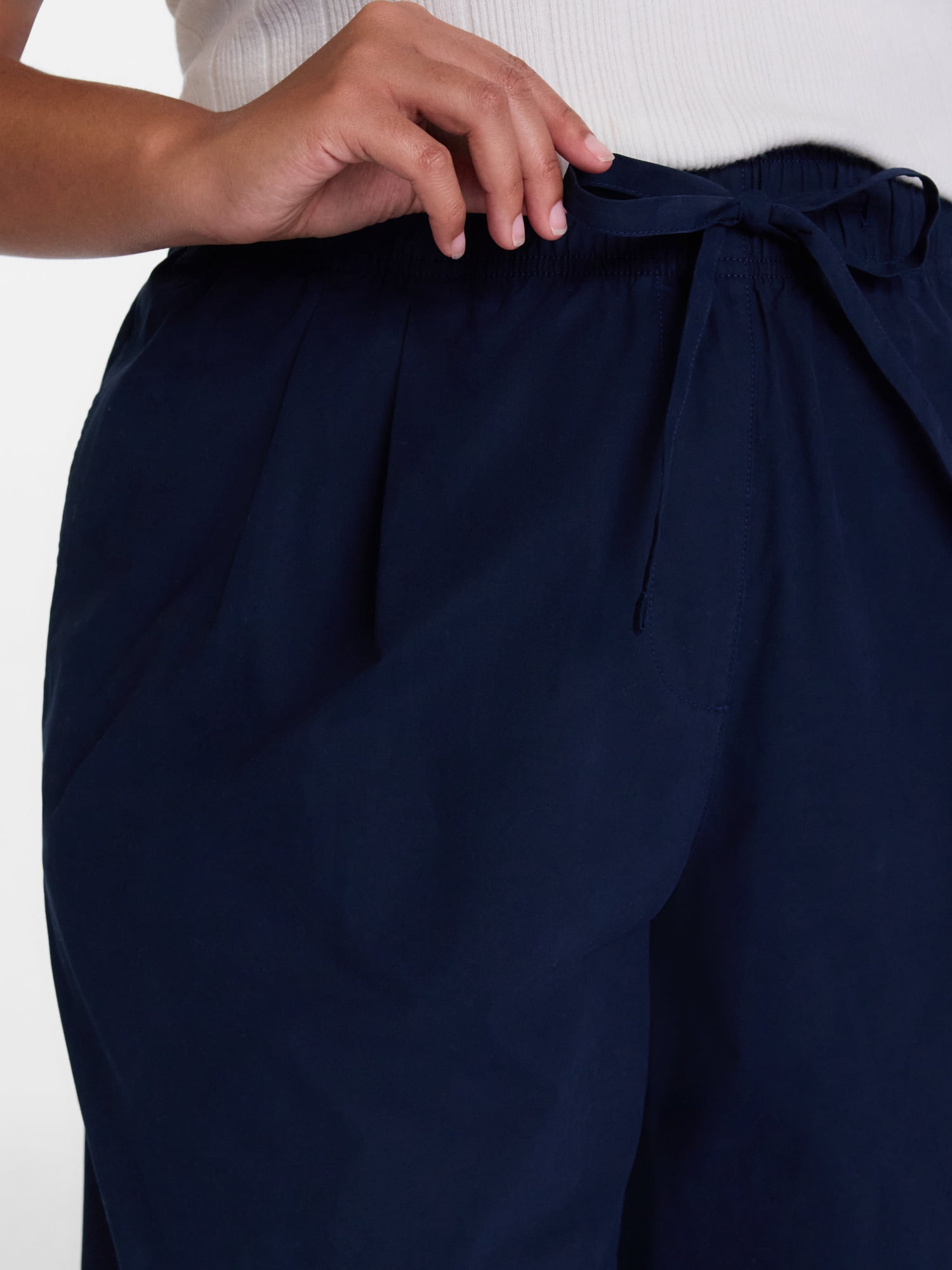 Terra & Sky Women's Plus Cropped Barrel Drawstring Pants, Sizes- 0X-5X