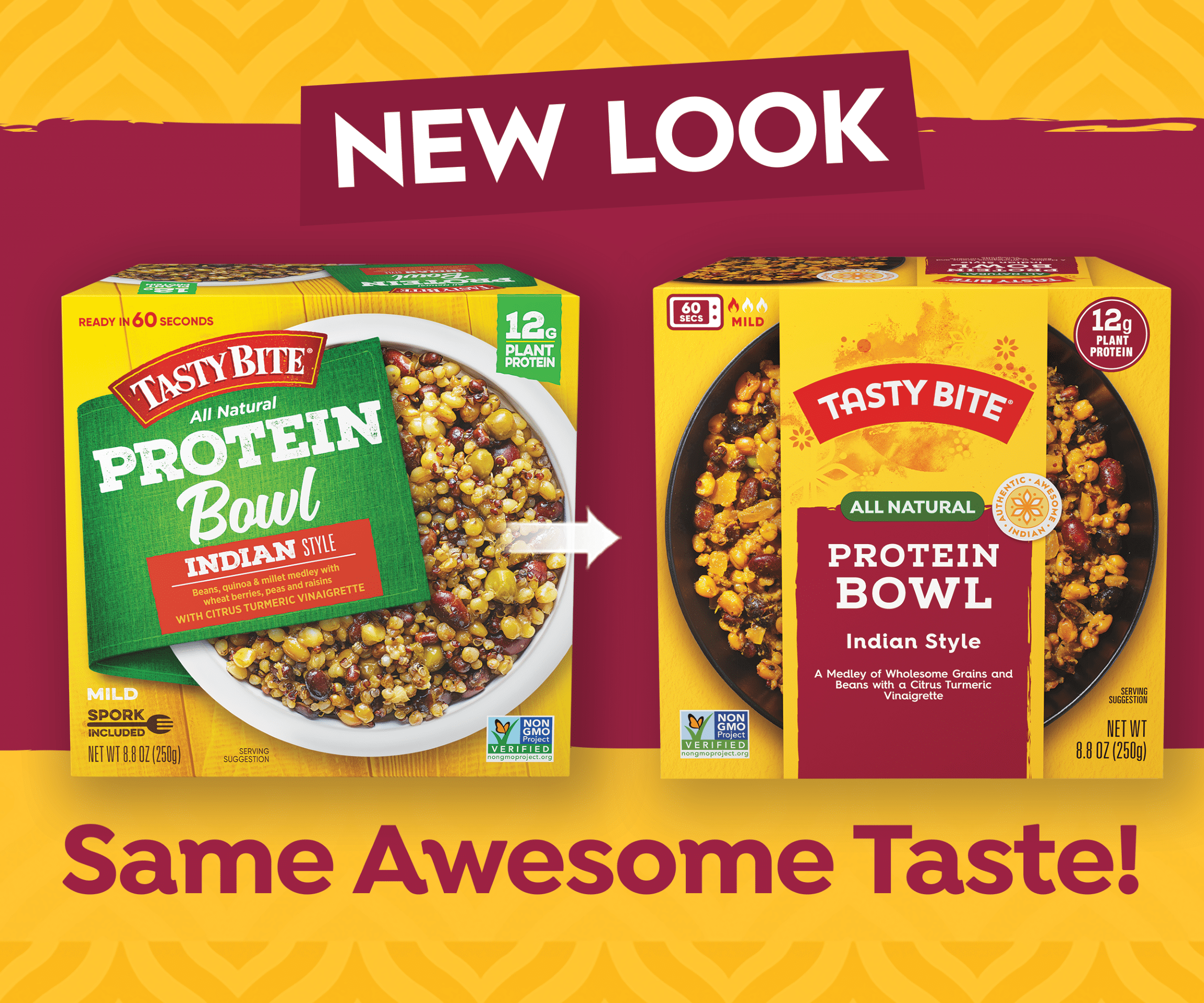 (4 pack) Tasty Bite All Natural Indian Plant Based Protein Bowl, 8.8 oz