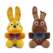 Set 2 Spring Bonnie and Chocolate Bonnie - 7" Five Nights at Freddy's FNAF Orange Yellow Brown Bonnie Plush Toy Stuffed Doll