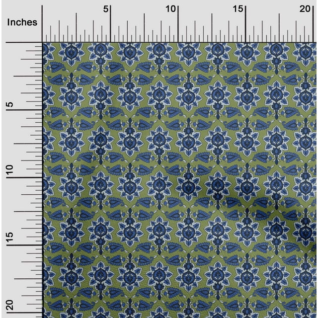 oneOone Cotton Poplin Fabric Floral & Paisley Block Print Fabric By The Yard 42 Inch Wide