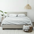 thumbnail image 3 of Noble Linens 4 Piece Pattern Microfiber Bed Sheets Set, Light Blue Wildflower, Queen, 3 of 11