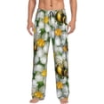 thumbnail image 2 of Picia Bees and Flower Mens Soft Woven Cotton Elastic Waistband Sleep Pajama Pant Lounge Sleep Pant With Pockets And Drawstring-, 2 of 9
