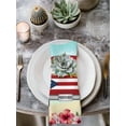 thumbnail image 2 of Puerto Rican Flag Cloth Napkins Set of 4 Reusable Dinner Napkins, Vintage Country Truck Flowers Blue Beige Cocktail Napkin Washable Table Napkins for Wedding/Holiday Party/Baby Shower 20"x20", 2 of 7