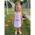 thumbnail image 6 of Toddler Baby Girls Back to School Dress Football Embroidery Sleeveless Round Neck A-Line Dress, 6 of 8