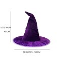 thumbnail image 2 of Gelikeya Witches Hat for Kids/Adult Halloween Party Wear Hat with Headband Women's Fashion Halloween Apparel (PP1, Adult), 2 of 3