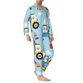 thumbnail image 3 of Kll Building Truck Sleepwear Mens Flannel Pajamas,Long Cotton Pj Set, 3 of 9
