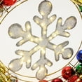 thumbnail image 5 of LuxenHome 3Ft Tall Ornament and Snowflake Wreath Outdoor Holiday Decoration with Lights, 5 of 11